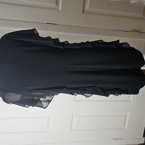Chico's black dress. Size 1, medium 8. Easy pop over. Great for travel. Ruffle - Picture 4 of 4